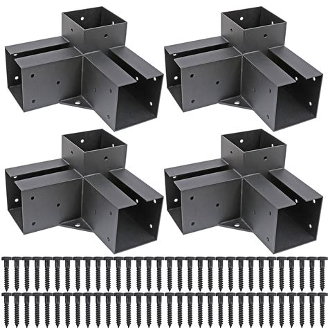 corner 3-way bracket metal|3 way pergola bracket.